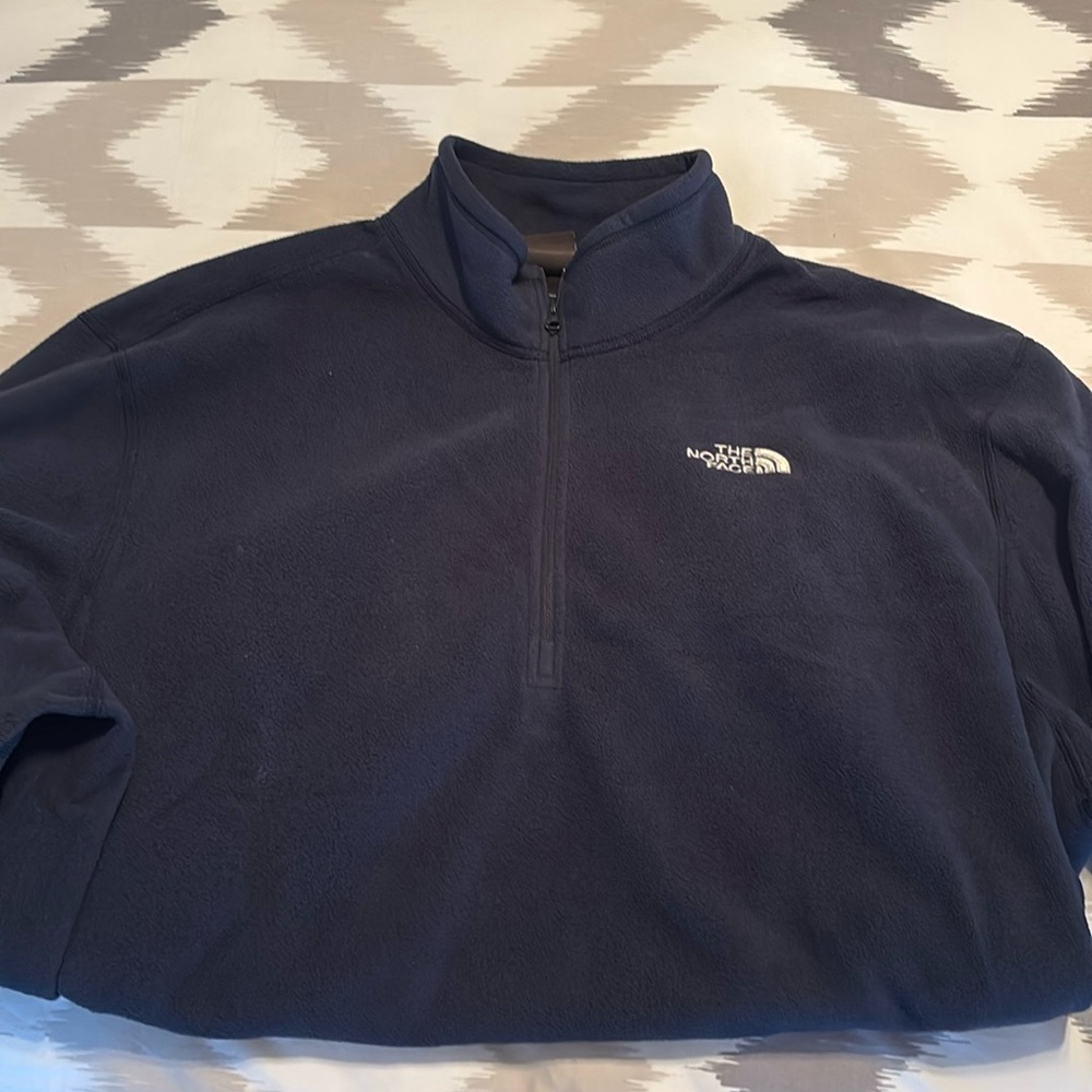 North face fleece navy half zip